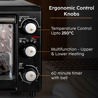 Oven Toaster Griller (OTG) - 18 Litres, Upper & Lower Heating 60 minute timer 1200W - Black (SA5018)