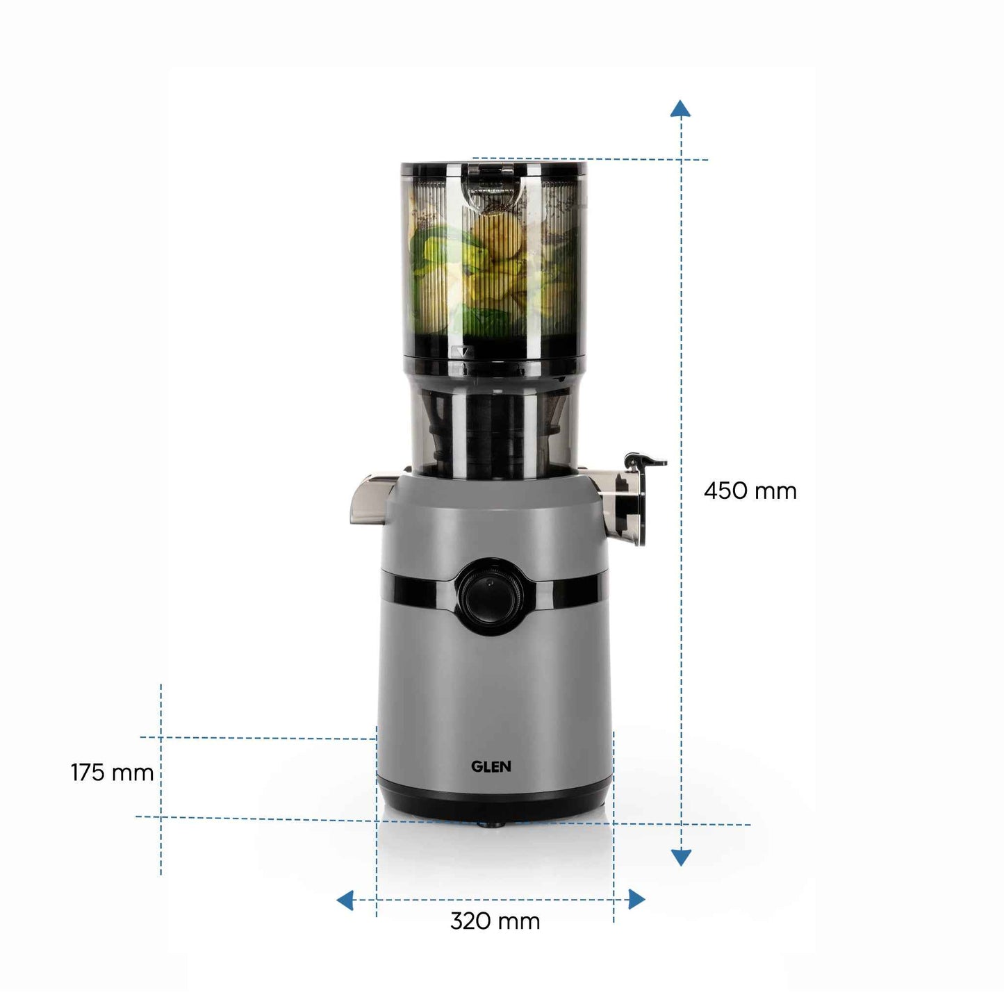 Hopper Slow Juicer 108mm Large Feed, Juice and Pulp containers, Low Noise 200W (SA-4015HSJ)