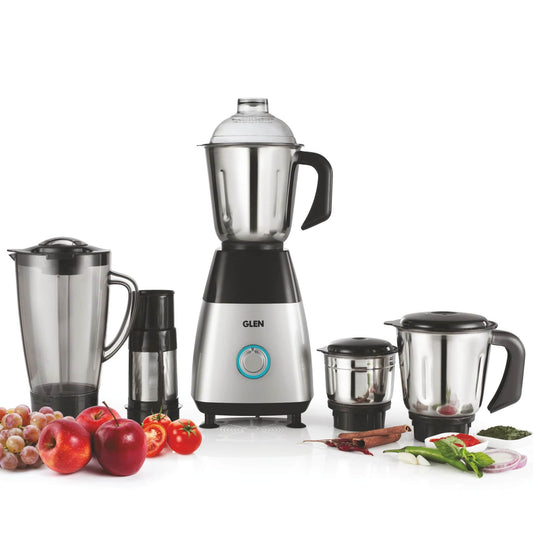 Mixer Grinder 750W with 1 Transparent Jar 3 Stainless Steel Jars - Black & Silver (SA4023PLATINUM)