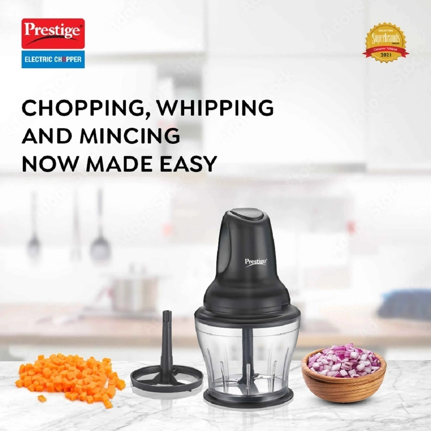 Prestige PEC 4.0 Electric Vegetable & Fruit Chopper (1 UNIT ELECTRIC CHOPPER)