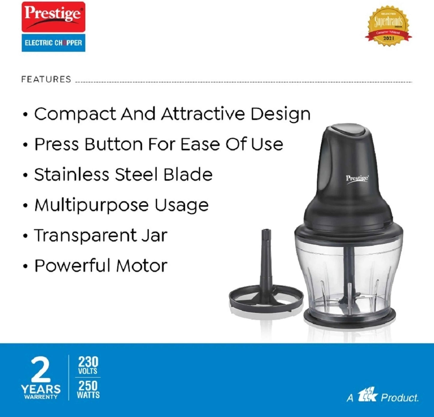 Prestige PEC 4.0 Electric Vegetable & Fruit Chopper (1 UNIT ELECTRIC CHOPPER)