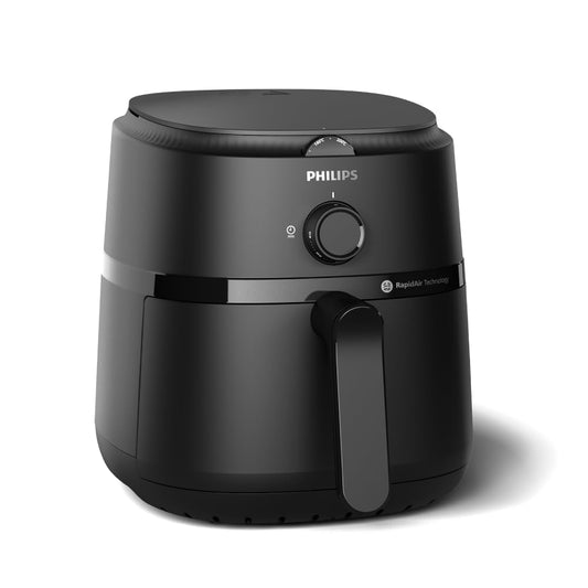 PHILIPS Air Fryer NA120/00, uses up to 90% less fat, 1500W, 4.2 Liter, with Rapid Air Technology (Black), Large Kitchen Etto