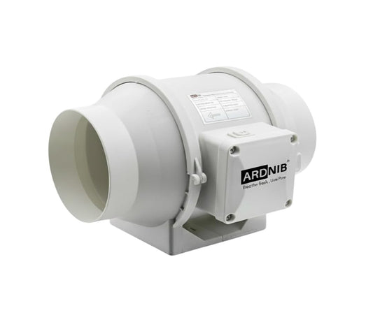 Inline Duct Fan |5 Inch | Silent Mix Flow Fan | Inline Exhaust Fan | Circular Inline Fan/Air Circulation System | White 45W Copper Motor | Airflow 310m3/h | 2 Speed | 2600 RPM Kitchen Etto