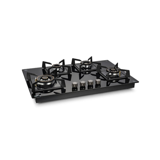 4 Burner DFVS Glass Hob with 2 Triple Ring Forged Brass Burners Auto Ignition (BH1074DFHT2TR77)