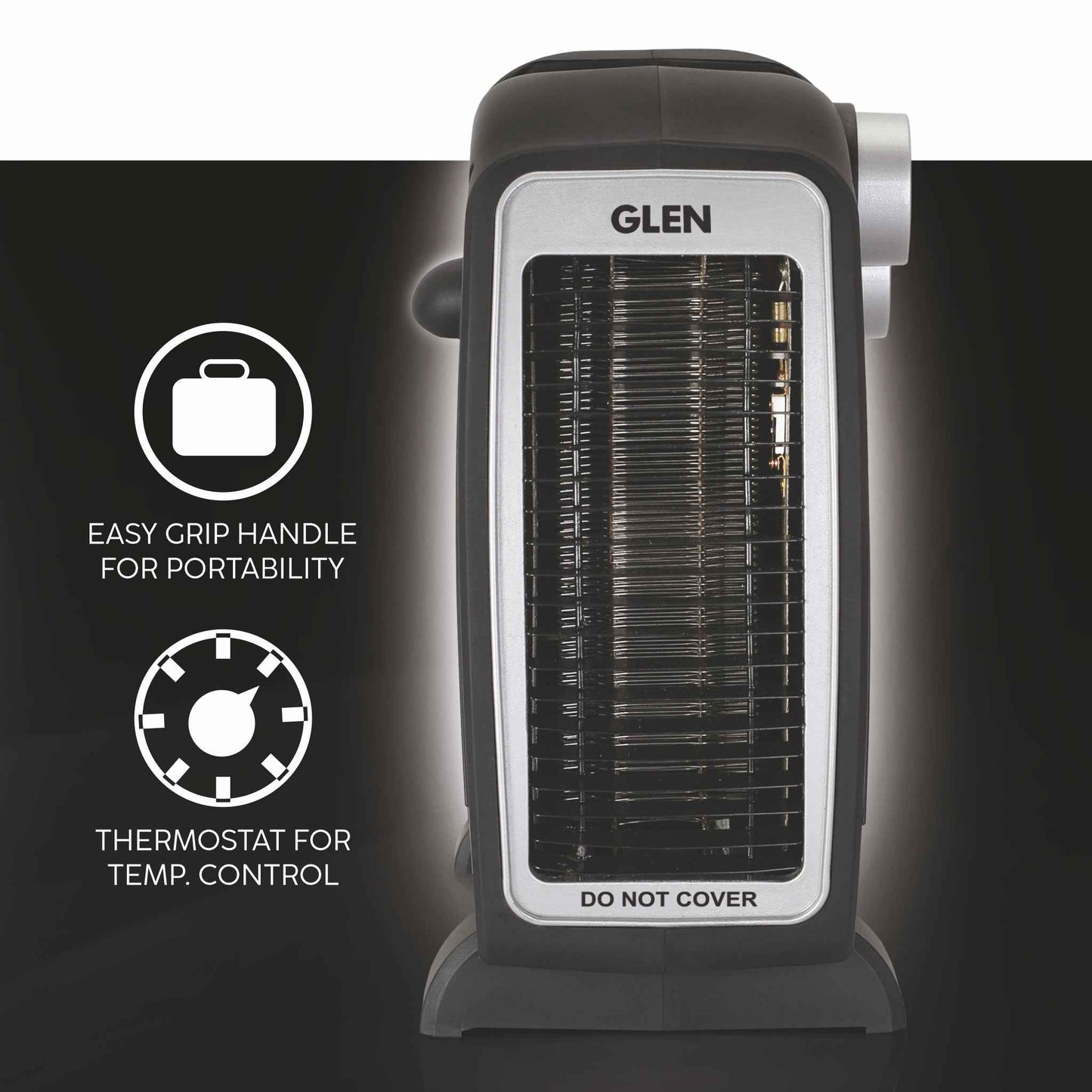 Electric Fan Room Heater with 2 Heat Settings - Black/ Grey (HA7020FH)