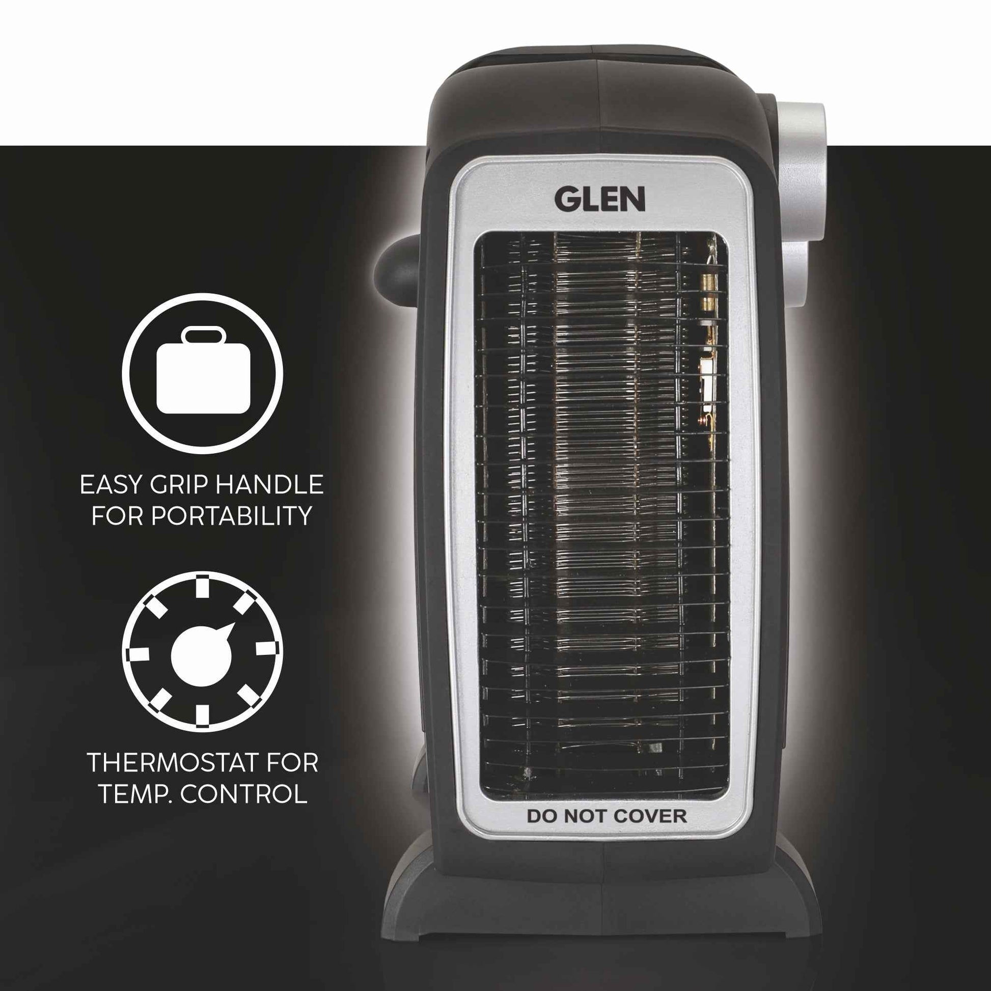 Electric Fan Room Heater with 2 Heat Settings - Black/ Grey (HA7020FH)
