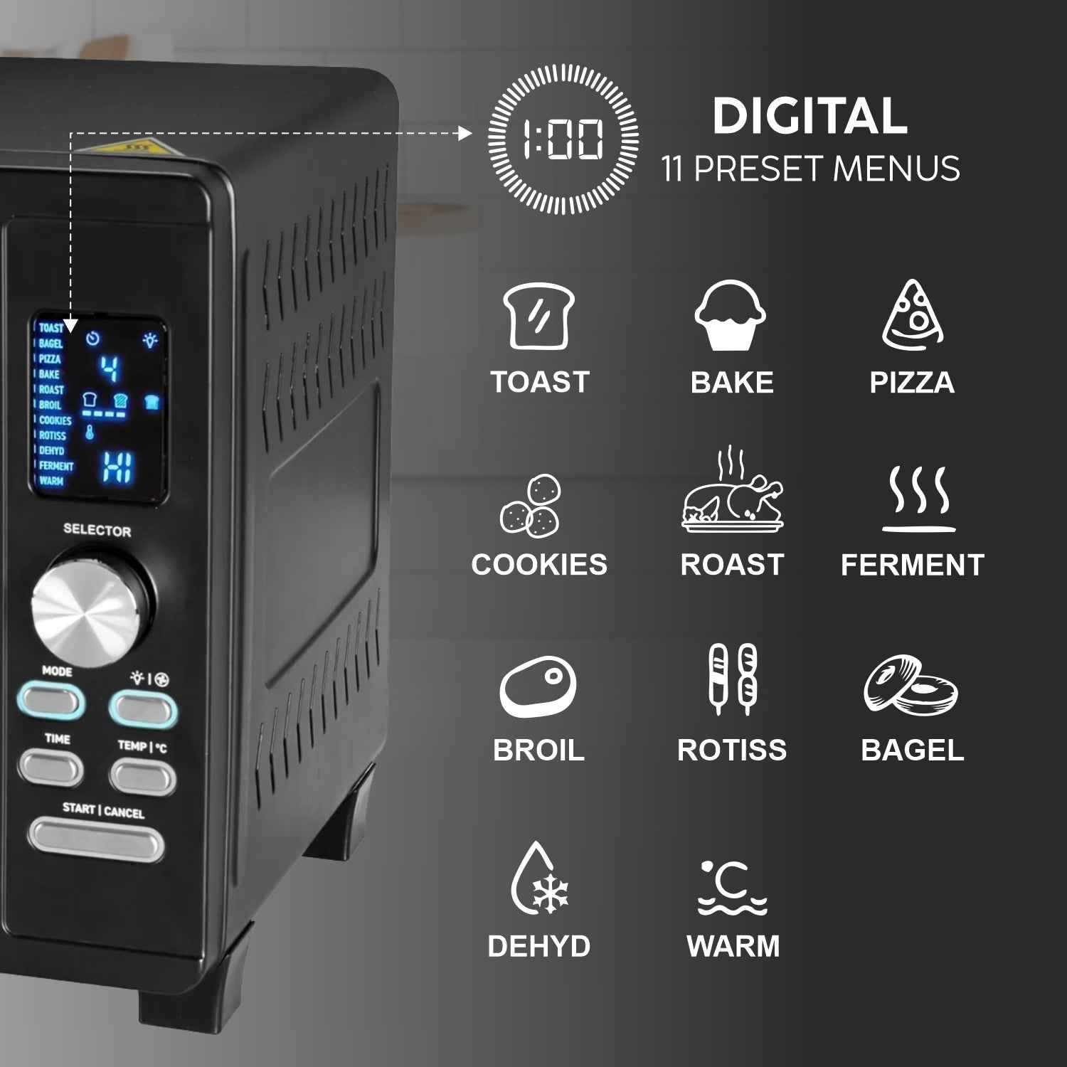 Digital Oven Toaster Griller (OTG) -33 Litres with Convection, Motorized Rotisserie, 1500W - Black (5033DIGI)