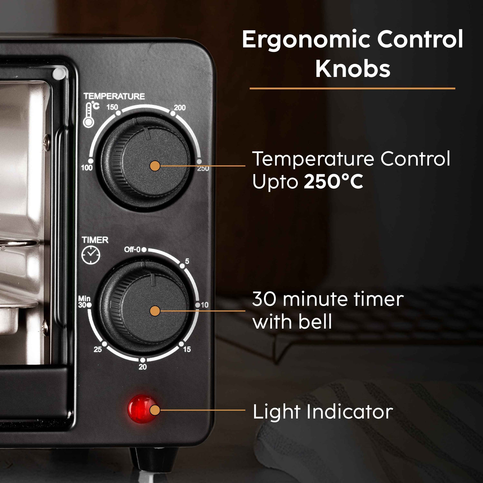 Oven Toaster 9 Litre 800W SS Heating Elements 30 Minute Timer - Black (SA5009E)