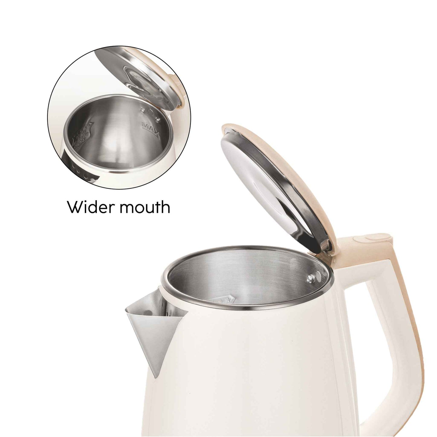 Electric Kettle 1.5 Litre Plastic Clad Stainless Steel, 360° Rotation Base, Auto Shutoff, 1500 W (SA-9006)