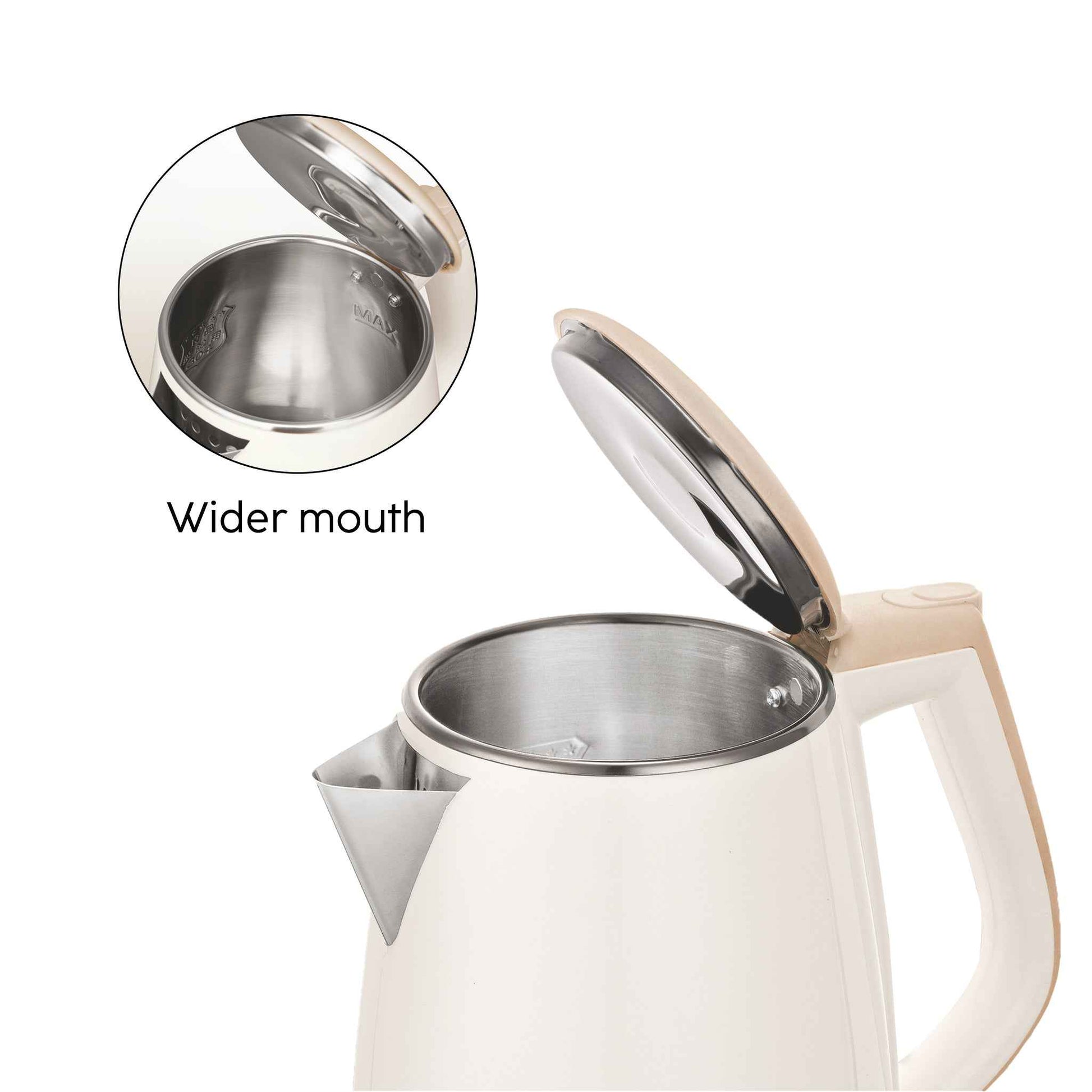 Electric Kettle 1.5 Litre Plastic Clad Stainless Steel, 360° Rotation Base, Auto Shutoff, 1500 W (SA-9006)