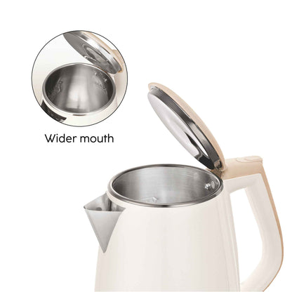 Electric Kettle 1.5 Litre Plastic Clad Stainless Steel, 360° Rotation Base, Auto Shutoff, 1500 W (SA-9006)
