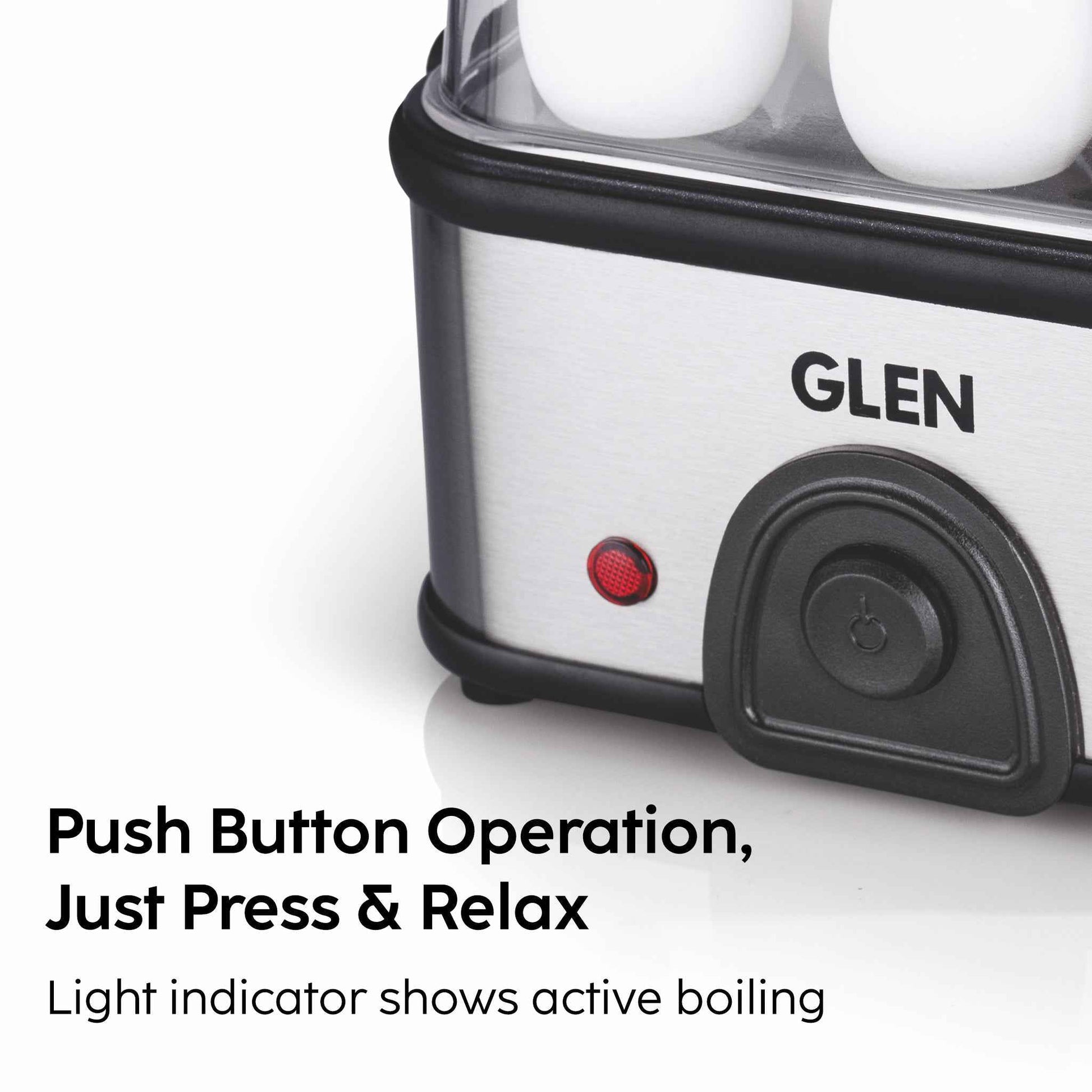 Egg Boiler Steamer Boils upto 8 Eggs Auto shut Off, Push Button Start 350W (SA3036EBS)