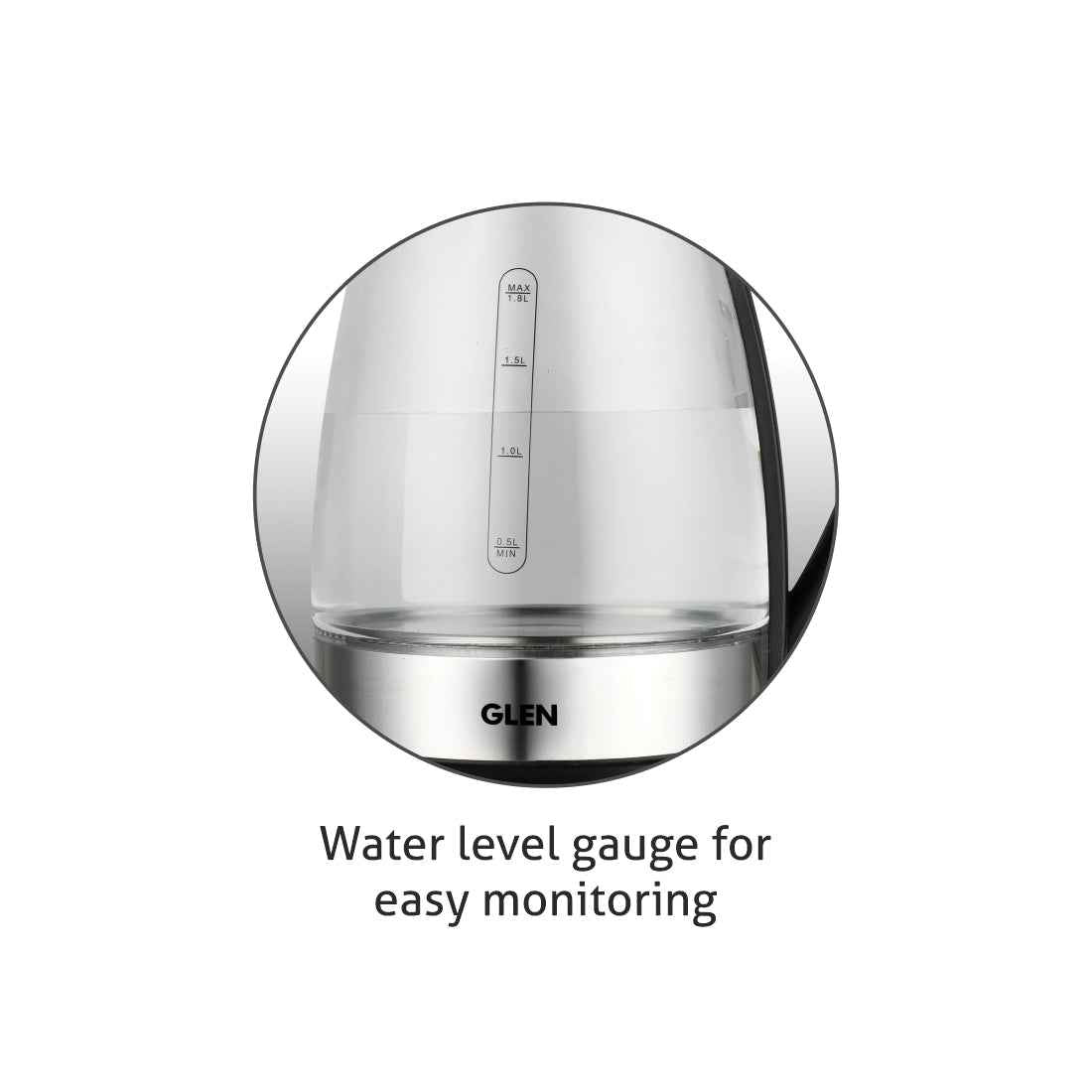 Electric Glass Kettle 1.8 Litre with 360° Rotational Base, Auto Shut-off, 2000 W - White (9012)