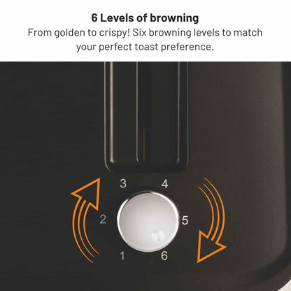 Electric Auto Pop-up 2 Slice Toaster, 750W, 6 Level Browning Control, Removable Crumb Tray - White SA3014
