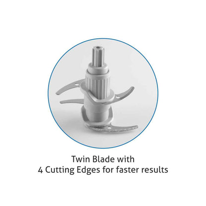 Electric Vegetable Chopper, 2 Stainless Steel Blade, Whisking Disc 0.6 Litres Bowl, 250W - Black (4043 Turbo)