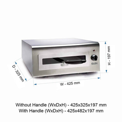 Electric Tandoor and Grill 1100W with Matt Finish Stainless Steel Body - Silver (5014)