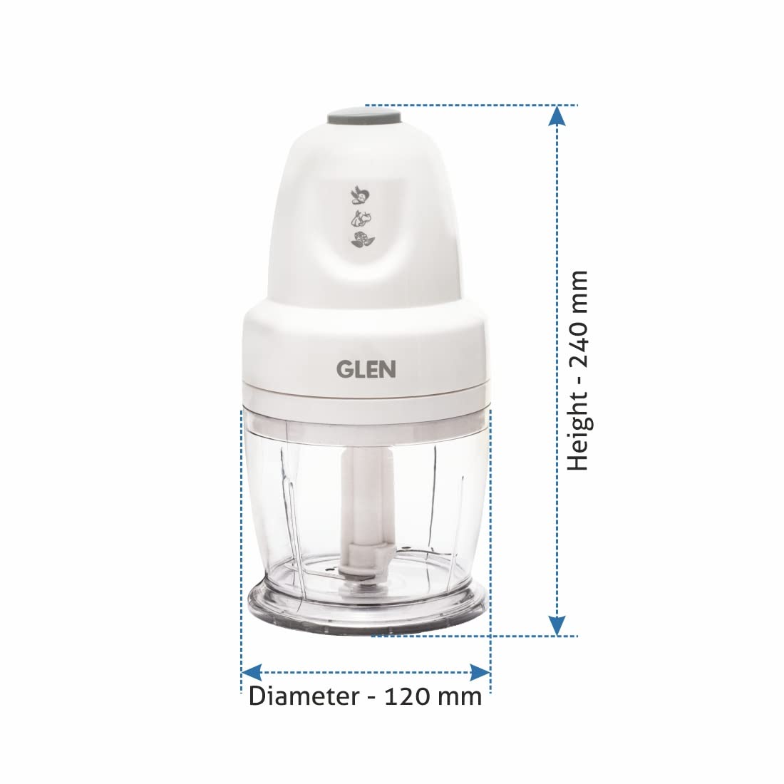 Glen GL 4043 MC Mini 400ml Electric Chopper 250W, White (2 Years Warranty) Kitchen Etto