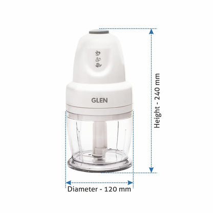 Glen GL 4043 MC Mini 400ml Electric Chopper 250W, White (2 Years Warranty) Kitchen Etto