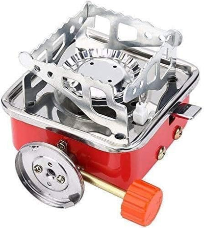 Portable Camping Gas Stove with Butane Gas Canister | Foldable Mini Outdoor Gas Burner with Adjustable Flame Control for Camping, Trekking, Hiking & Travel Cooking(Gas stove+1 Refill Butane)