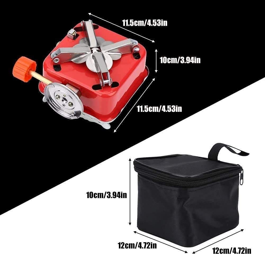 Portable Camping Gas Stove with Butane Gas Canister | Foldable Mini Outdoor Gas Burner with Adjustable Flame Control for Camping, Trekking, Hiking & Travel Cooking(Gas stove+1 Refill Butane)