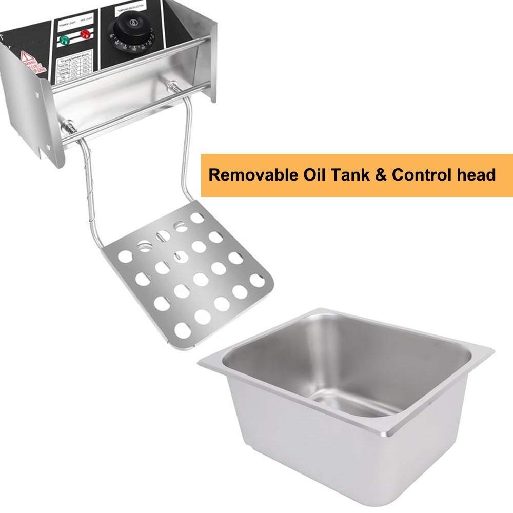 Kitchen Etto 6+6 Liters Commercial Double Tank Deep Fryer, Silver