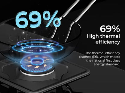 Sunshine Storm Aircross 3 Burner | Ultra Slimmest 3 Burner Gas Stove | Tempered Glass, Forged Brass Burner, 360°Rotating Brass Gas Nozzle | Manual Ignition | LPG Ready & PNG Compatible (Premium - Black)