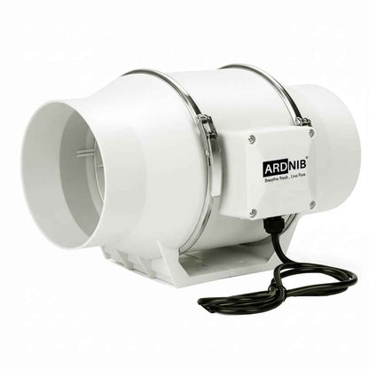 Inline Duct Fan 6Inch/150mm | Silent Mix Flow Fan | Duct Exhaust Fan | Inline Exhaust Fan | Circular Inline Fan|Air Circulation System| White | 70W Copper Motor | 2 Speed | Air Flow 540m3/h