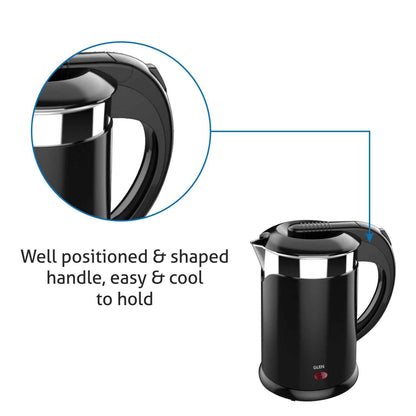 Electric Kettle Plastic Clad Stainless Steel with 360° Rotational Base 1.2 Litre 1350 W - Black (9015 DX)