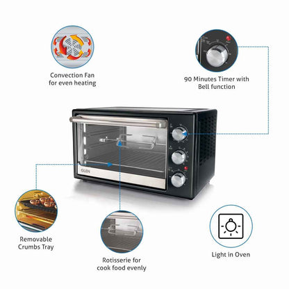 Oven Toaster Griller (OTG) -42 Litres, Motorized Rotisserie, Convection Fan, 2000W - Black (SA5042BLRC)