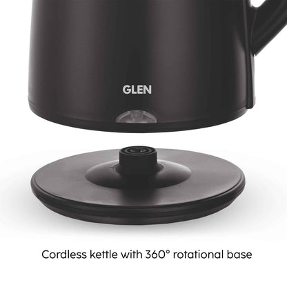 Electric Kettle 1.8 Litre Plastic Clad Stainless Steel, 360° Rotation Base, Auto Shutoff, 1500 W (SA-9007BLACK)