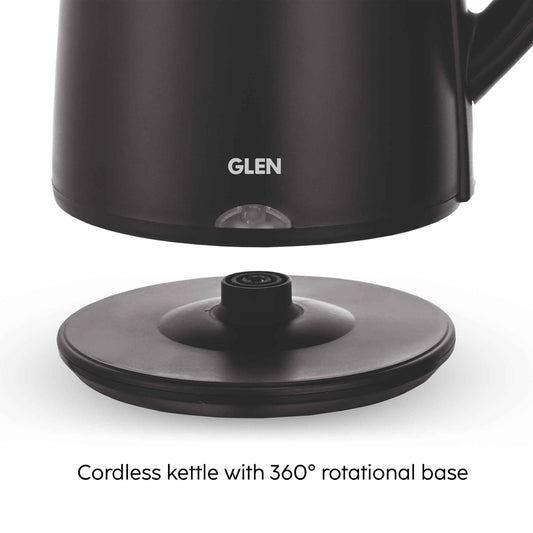 Electric Kettle 1.8 Litre Plastic Clad Stainless Steel, 360° Rotation Base, Auto Shutoff, 1500 W (SA-9007BLACK)