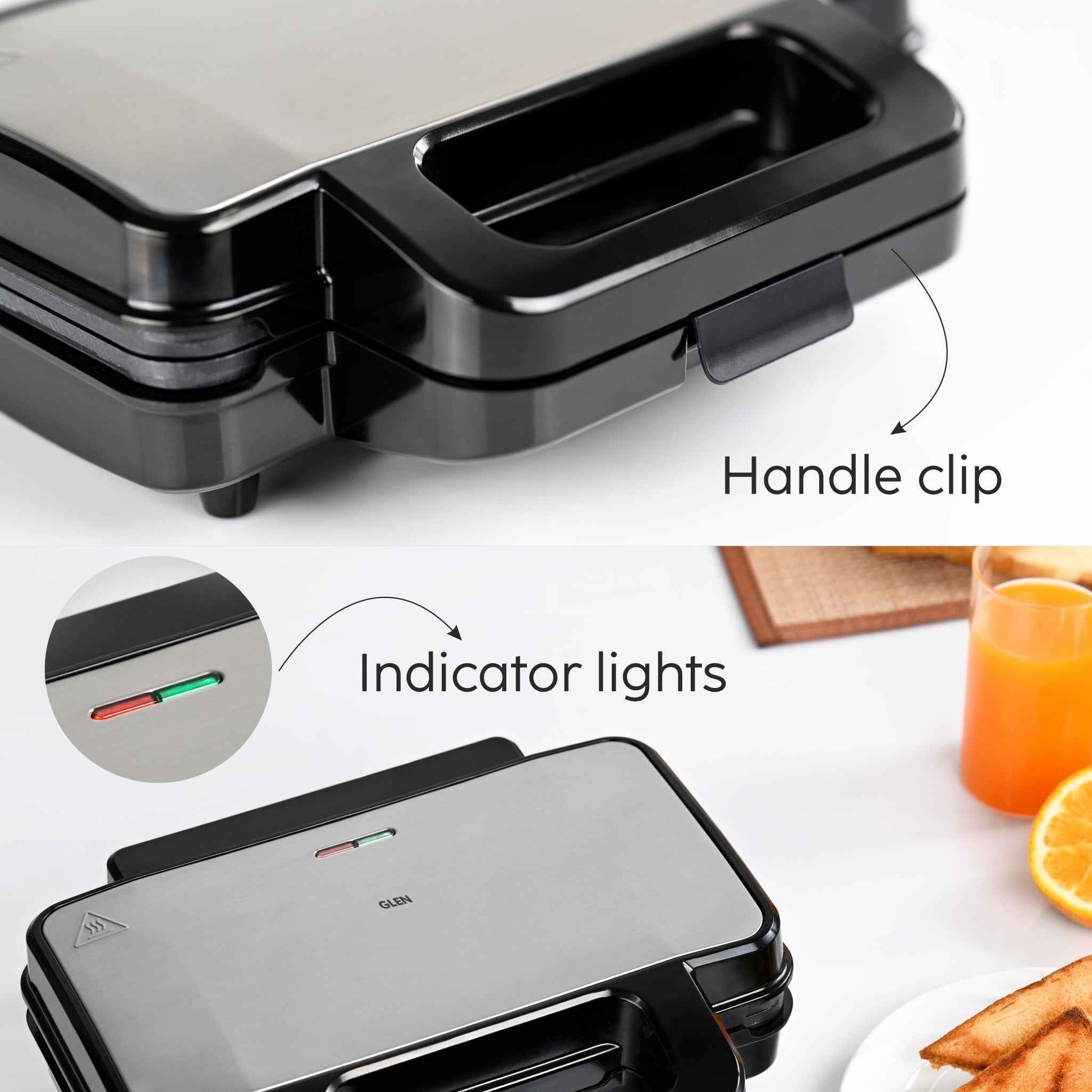 Electric Jumbo Sandwich Maker Grill with Non-Stick Coating Plates, 1000W - (SA3025JGRILL)
