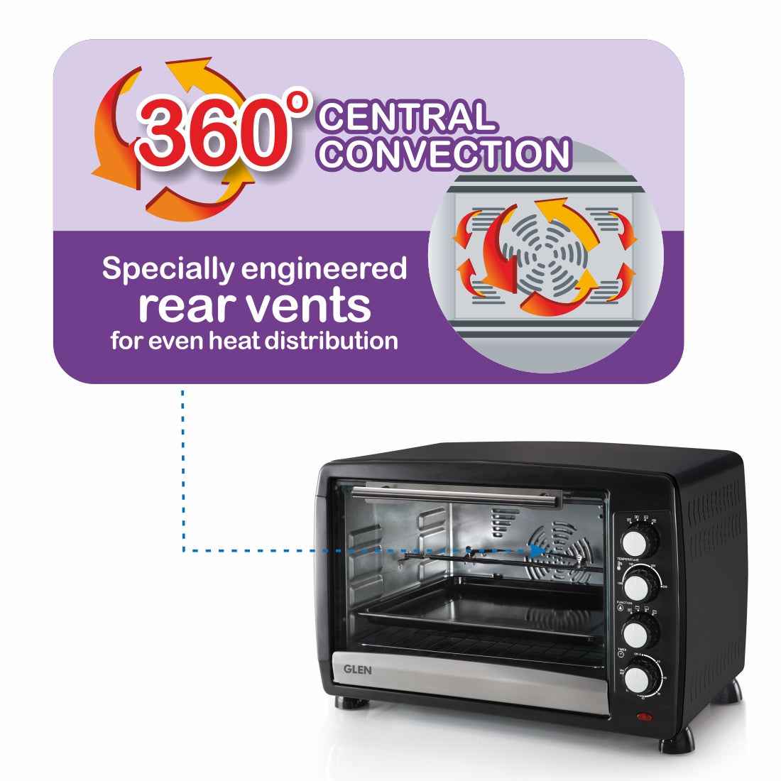 Oven Toaster Griller (OTG) -48 Litres, Full Back Convection, Motorized Rotisserie, 2000W - Black (5048RC)