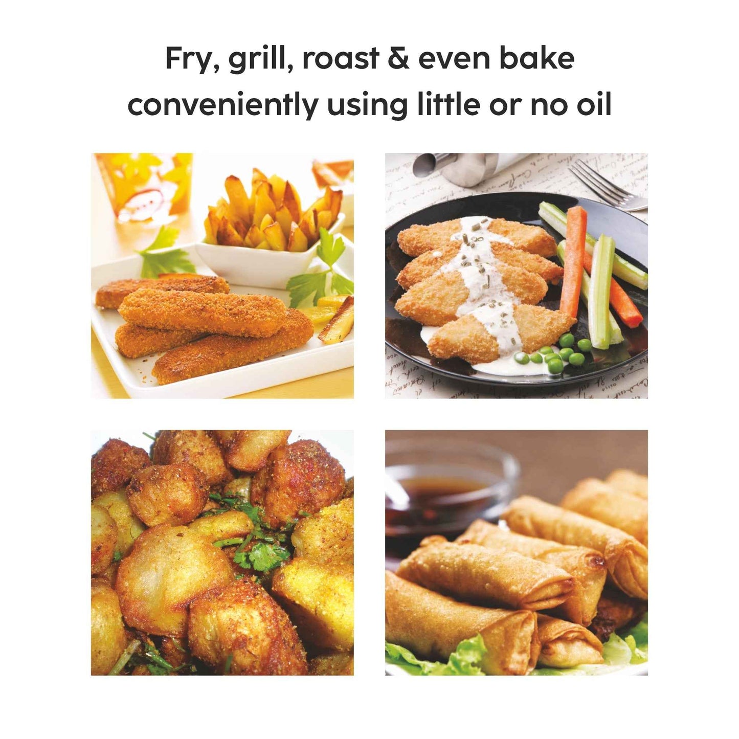 Air Fryer Oven 25 Litre Time and Temperature Control, 1800W - Black (SA3050AFO)