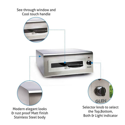Electric Tandoor and Grill 1400W, Extra Large capacity Matt Finish Stainless Steel Body - Silver (5014 XL)
