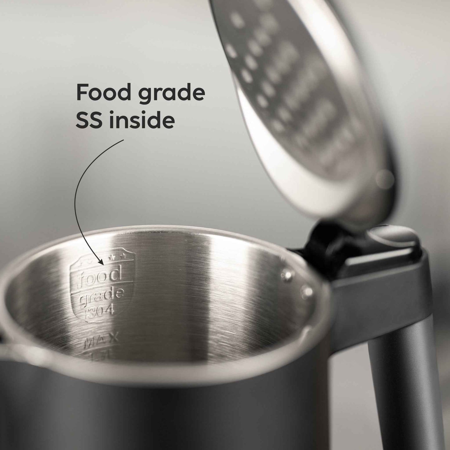 Electric Kettle 1.5 Litre with Digital Display Touch Control and 4 Pre Set Functions, Auto Shutoff, 2000W (SA-9009SSBL)