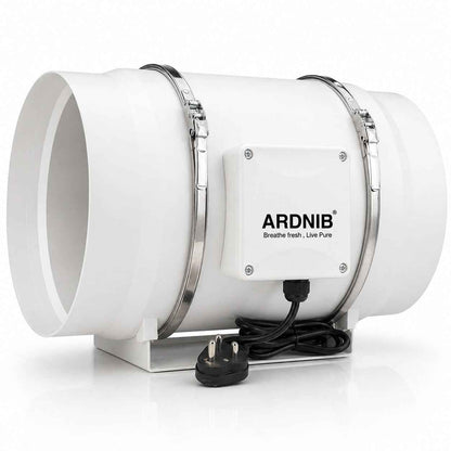 Inline fan (10"/250mm) Silent Mix Flow/Inline Duct Fan/Exhaust Inline/Circular Inline Fan/Air Circulation System/Fresh Air System, White 2 Speed | 180W |Air Flow 1400m3/h | Copper Motor