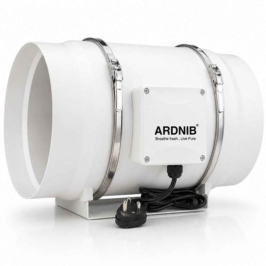 Inline fan (12"/3000mm) Silent Mix Flow/Inline Duct Fan/Exhaust Inline/Circular Inline Fan/Air Circulation System/Fresh Air System, White 2 Speed | 275W |Air Flow 2900m3/h | Copper Motor