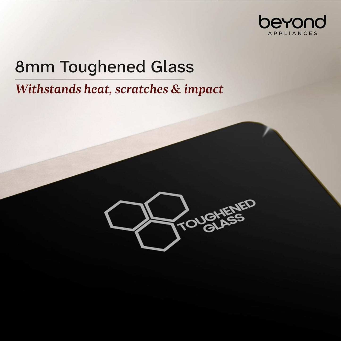 Beyond Appliances Zyra 4 Burner Smart Glass Hobtop Gas Stove | Auto Ignition | Digital Timer | Flame Failure Device | Toughened Glass | LPG & PNG Compatible HOB | PAN India Service Kitchen Etto