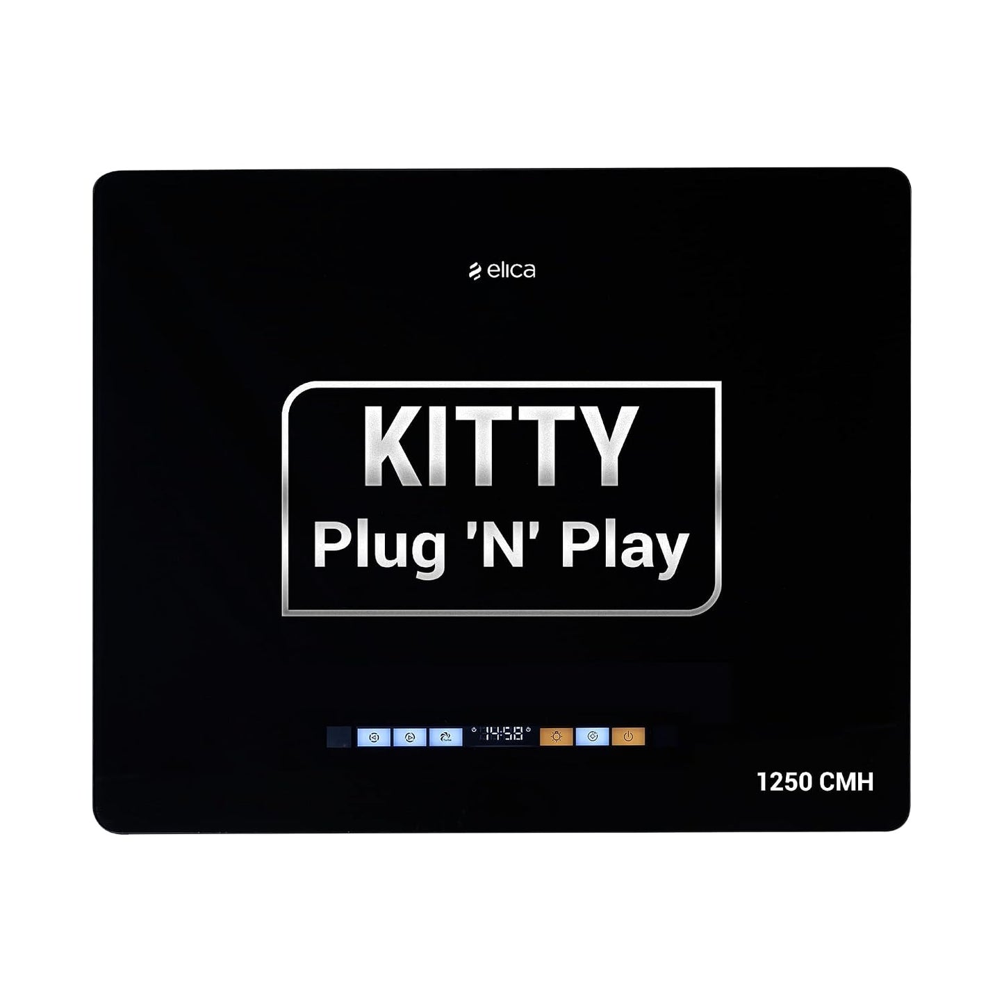 Elica Kitty Plug N Play 60cm 1250 m3/hr Ductless Autoclean Kitchen Chimney | Baffle + Air Recycle Filter | 15 Year Motor + 5 Yr Filter Warranty| 3-way Suction| 48db| RPM Display| Touch + Motion Sensor Kitchen Etto