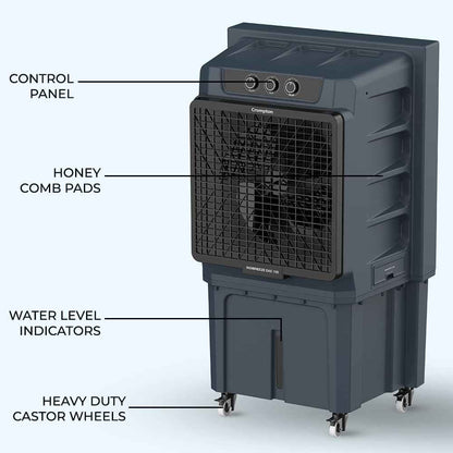 Crompton Indibreeze 135 L Industrial Desert Cooler| Honeycomb pad| Auto fill| Water level indicator| 4 way Air deflection| Cooling mode & Auto Swing |Everlast Pump