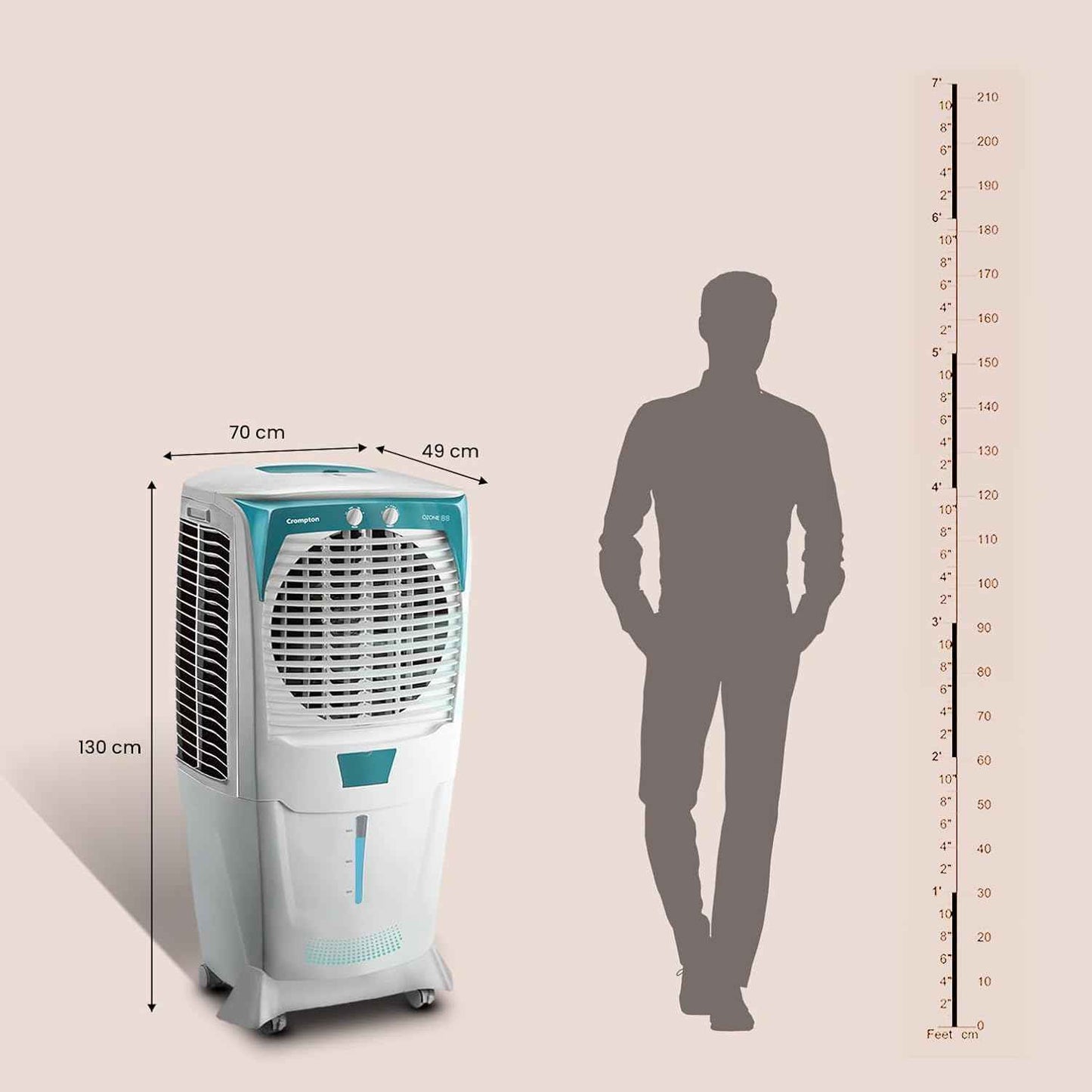 Crompton Ozone 88 Litres Desert Air Cooler for home | Large & Easy Clean Ice Chamber | 4-Way Air Deflection | High Density Honeycomb Pads | Everlast Pump | Auto Fill