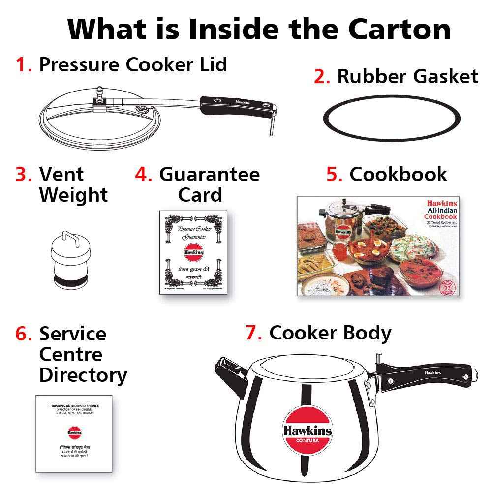 Hawkins 6.5 Litre Contura Pressure Cooker, Handi Inner Lid Cooker, Silver (HC65) Aluminium