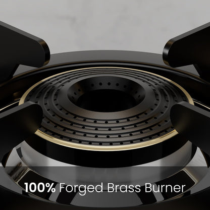 Sunshine Brio Falcon 4 Burner | Ultra Slim 4 Burner Stainless Steel Gas Stove | Ergonomic Knob, Brass Burner, 5G Technology | Manual Ignition, LPG Ready & PNG Compatible (Silver)