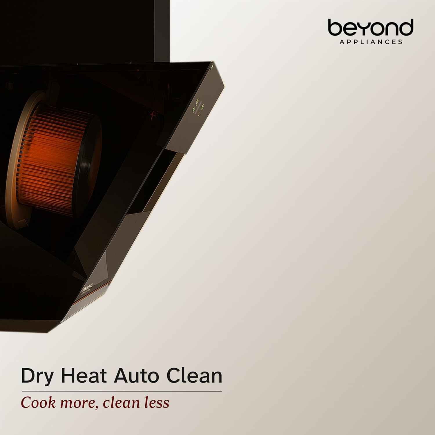 Beyond Appliances Eris 90cm Auto Clean Slant Kitchen Chimney | 1500 CMH Suction | Filterless | Smart Touchscreen Display | Touch Control | Black | PAN INDIA SERVICE| BA-SL-ER-AD-90-CH-001