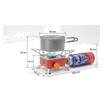 Portable Camping Gas Stove Butane Gas Stove with foldable burner Outdoor Cooking Camping Hiking Trekking with Safety Lock(with 2 butane gas)