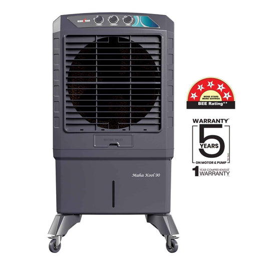 Kenstar MAHA KOOL HC 90 L Desert Air Cooler|Anti-Bacterial Honeycomb Pads|High-Speed Fan|Inverter Ready|50Ft Powerful Air Throw|1-Yr Product Warranty+5-Yr Warranty on Pump&Motor|5-Star BEE Rating|Grey