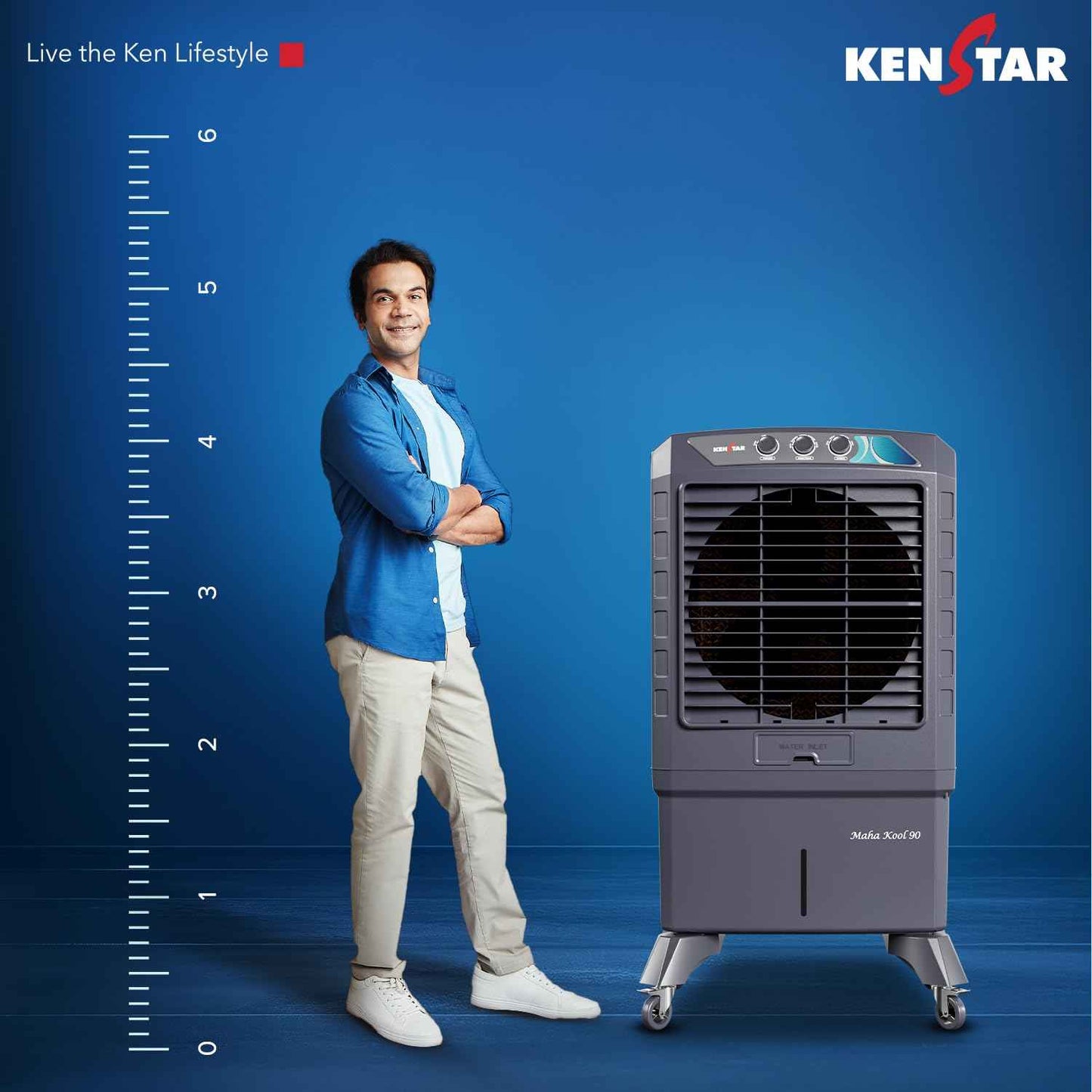 Kenstar MAHA KOOL HC 90 L Desert Air Cooler|Anti-Bacterial Honeycomb Pads|High-Speed Fan|Inverter Ready|50Ft Powerful Air Throw|1-Yr Product Warranty+5-Yr Warranty on Pump&Motor|5-Star BEE Rating|Grey