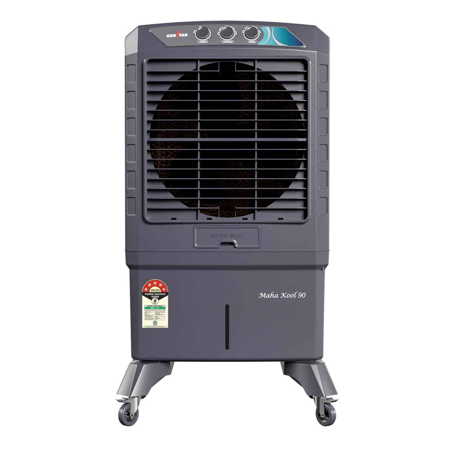 Kenstar MAHA KOOL HC 90 L Desert Air Cooler|Anti-Bacterial Honeycomb Pads|High-Speed Fan|Inverter Ready|50Ft Powerful Air Throw|1-Yr Product Warranty+5-Yr Warranty on Pump&Motor|5-Star BEE Rating|Grey