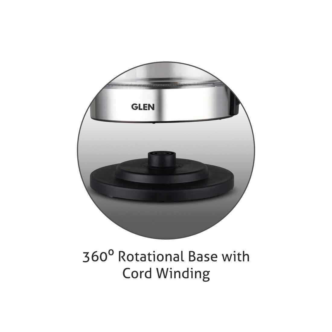 Electric Glass Kettle 1.8 Litre with 360° Rotational Base, Auto Shut-off, 2000 W - White (9012)